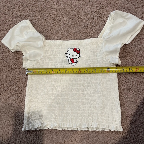 HELLO KITTY SANRIO Coquette Ruffle Sleveless Crop Top - Picture 3 of 6
